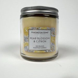 Huntington Home Pear Blossom & Citron Scent - 6.5oz Jar Candle Soy Blend New